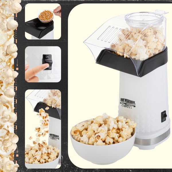 Miniatura 6 de Máquina eléctrica de palomitas de maíz de 1200 W, máquina de palomitas de maíz rápida sin aceite, máquina de palomitas de maíz con taza medidora