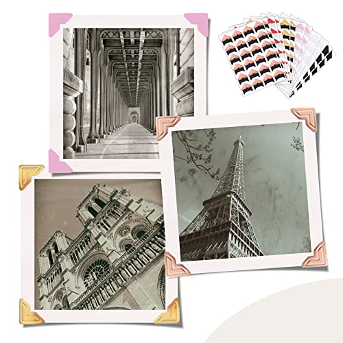 6 Colors 12 Sheets Adhesive Corners For Photos Picture Corners Acid Free Self Adhesive Photo Corners Self Adhesive Corners Stickers Photo Mounting Corners For Diy Scrapbook Photo Album Journal #TOP3