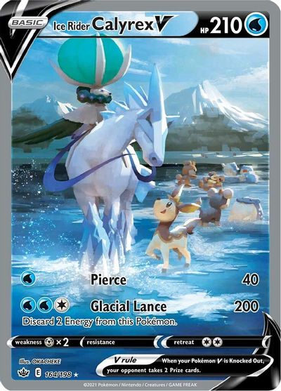 Ice Rider Calyrex V - 164/198 - Full Art Ultra Rare - Sword