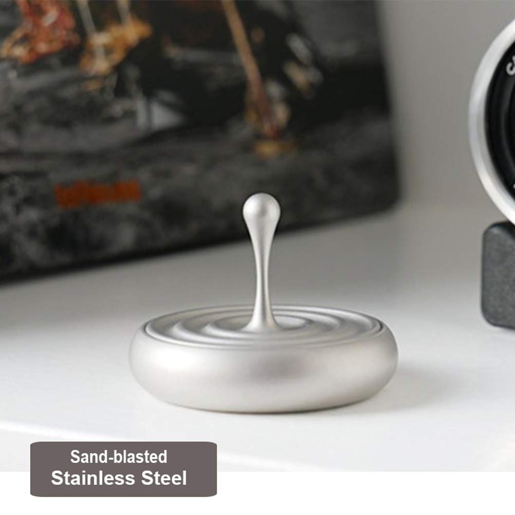 Spinning Top Magnetic Decoration Droplets Spiner Toys Gifts, Silver, 40 x 28 mm - Image 2