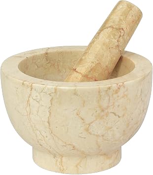Cilio Prosecco Marble Mortar and Pestle، 2 -Inch، Cream