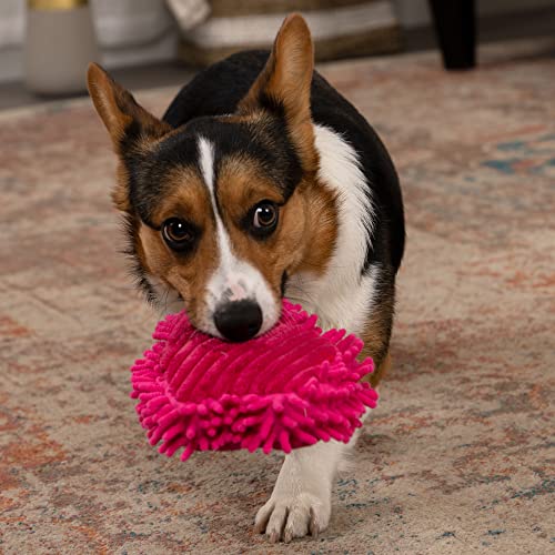 Image of goDog PlayClean Germs Squeaky Plush Dog Toy with Odor-Eliminating Essential Oils, Chew Guard Technology - Pink, Small