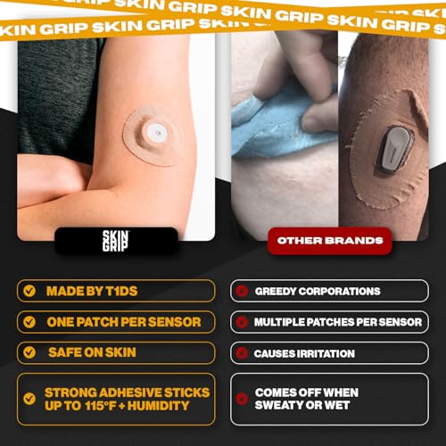 Image of Skin Grip Universal Adhesive Patches for CGM and Insulin Pumps with Cutout (20-Pack), 0.8-Inch Hole, Waterproof & Sweatproof for 10-14 Days, Glucose Monitor Patch, Diabetic Sensor Cover, Tan