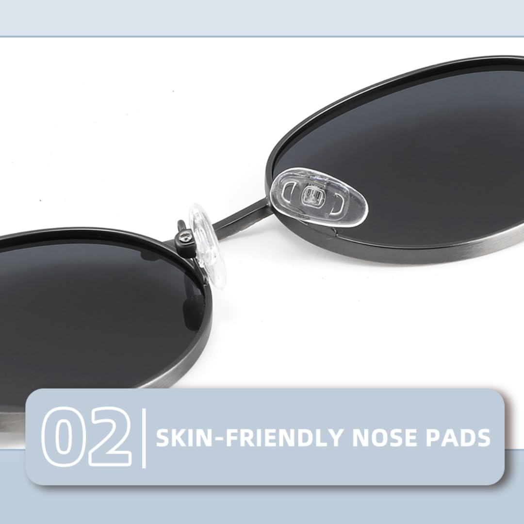 Gafas de sol polarizadas retro ovaladas pequeñas para mujer, protección UV400, estilo punk para hombre.