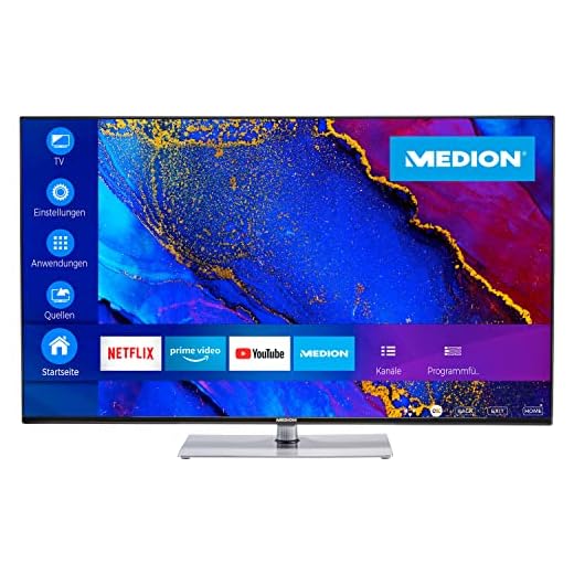 MEDION X14317 108 cm (43 Zoll) UHD Fernseher (Smart-TV, 4K Ultra HD, Dolby Vision HDR, Dolby Atmos, MEMC, Micro Dimming, Netflix, Prime Video, Triple Tuner, PVR, Bluetooth)