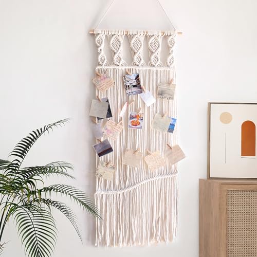 Tenewee PHOTO 2 Hanging Photo Boho Wall Decor Macrame Picture Frames Photo Collage Frame Wall Decor cover