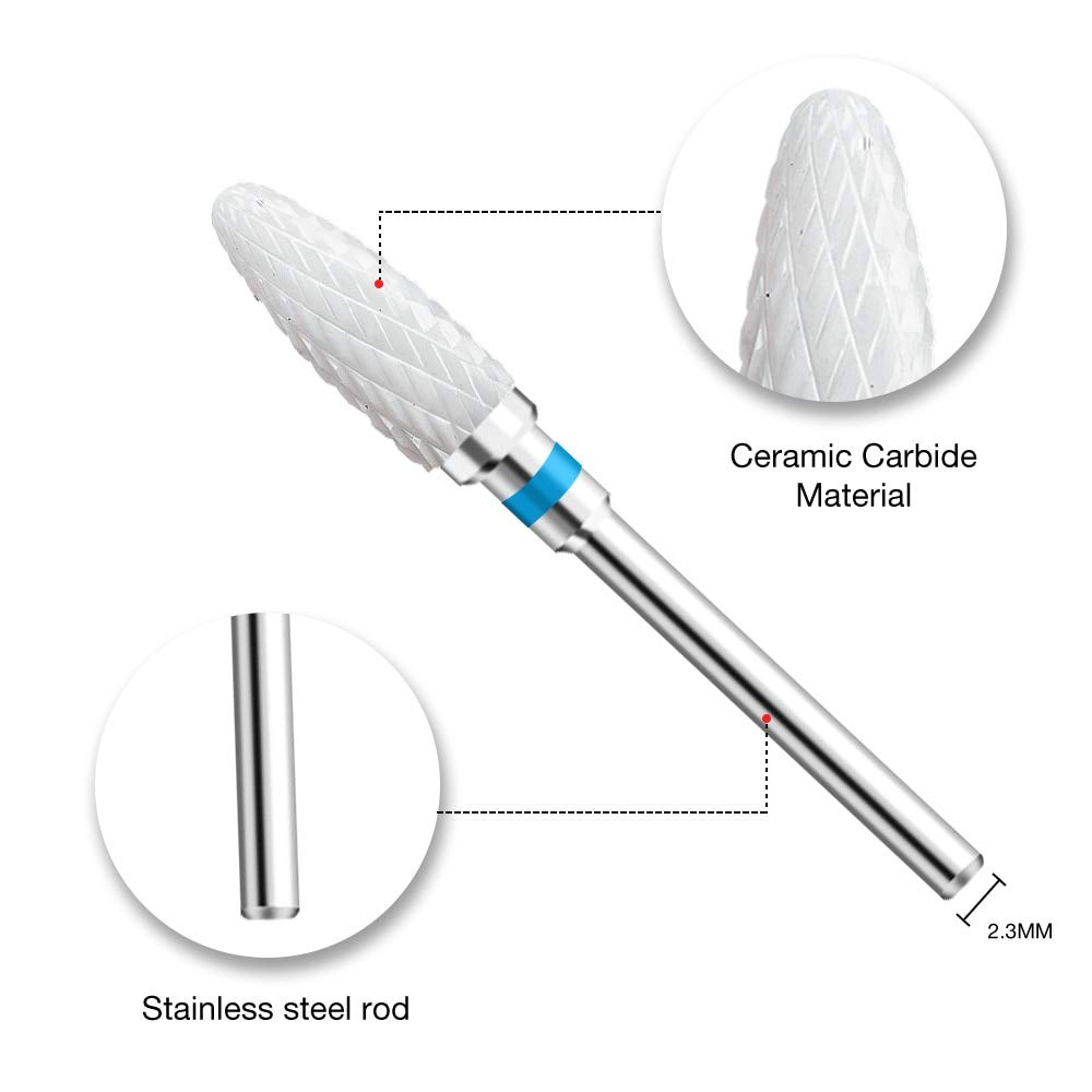 Ceramic Carbide Nail Drill Bit Rotate Burr Milling Nail Cutter Bits Electric Drill Machine for Manicure Pedicure Tools 1
