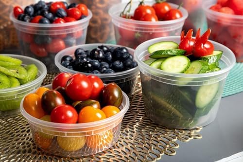 Deli Food Storage Containers with Lids 24 Sets 16oz - Clear Disposable Meal Prep, Microwave Plastic Containers with Lids, BPA Free, Stackable, Leakproof, Reusable Deli Containers, Freezer Safe - Thumbnail 3