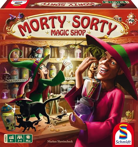 Schmidt Spiele 49468 Morty Sorty, Magic Shop, Famileinspiel, Strategiespiel, Blau, GrĂĽn, Gelb
