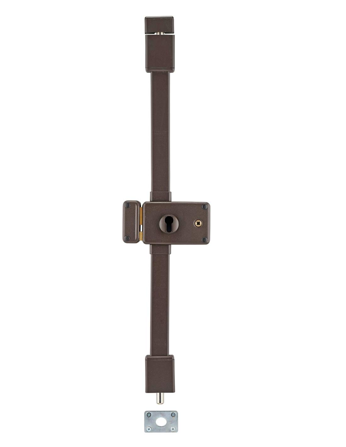 THIRARD - Boitier de Serrure en Applique Horga à Fouillot pour Porte d'Entrée - Gauche - 3 Points - Axe 55 mm - Marron - Acier - Mécanisme Intérieur - Sécurité Renforcée - Installation Facile
