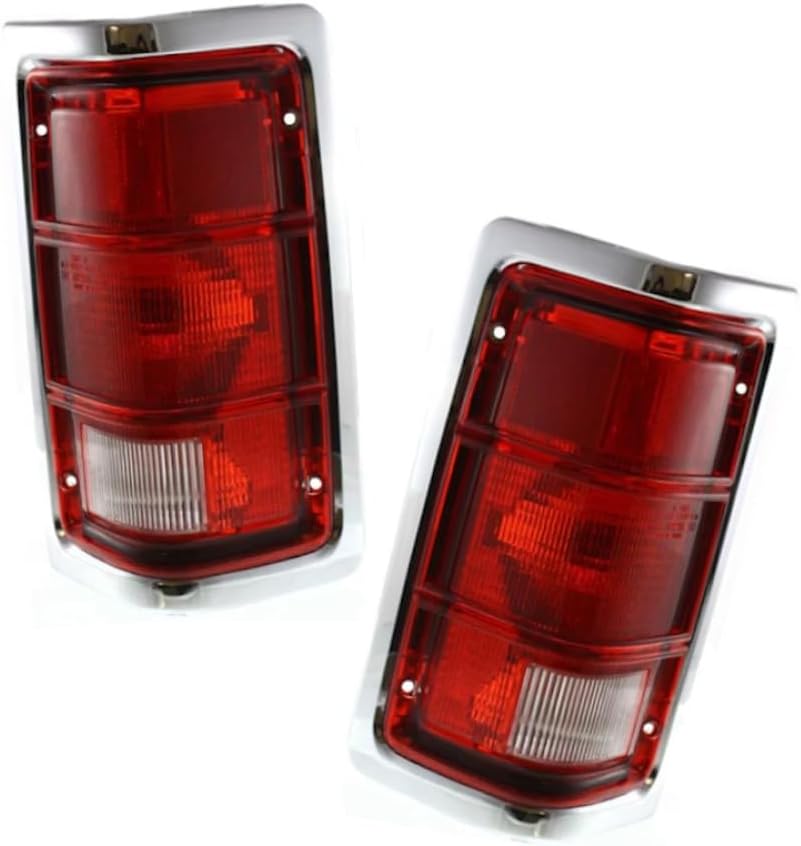 KarParts360 For Dodge Truck Pickup Tail Light Assembly Lens 1987-1993 Pair Driver and Passenger Side For CH2808103 + CH2809103