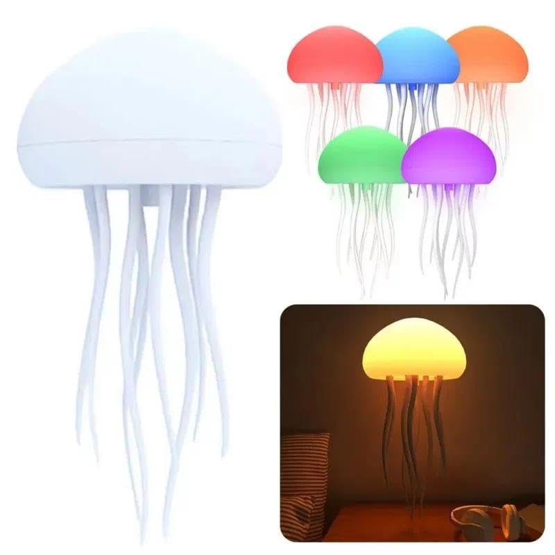 Lámpara de mesa medusa con control por voz y luces LED USB miniatura 1
