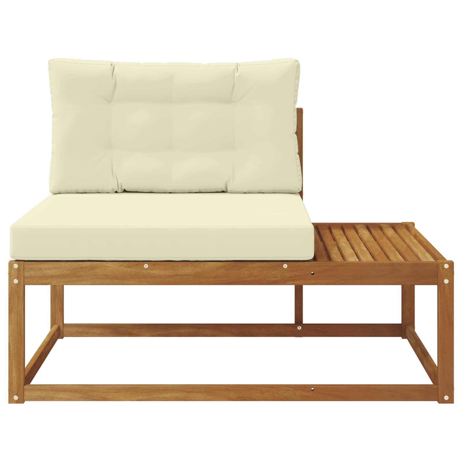 Divano laterale per esterni, 115 x 83 x 73 cm, in legno massiccio di acacia, set di mobili da giardino, per terrazza, balcone, giardino, A