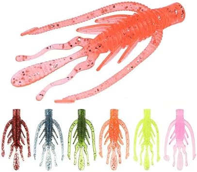 Crawfish Lure Fishing Lures for Bass Trout Swimbaits Soft Fishing Baits Freshwater Saltwater Jigging Bass Fishing Lures,Artificial Shrimp Bait Suitable Carolina-Texas-Jig Heads Rigs,10 per Pac