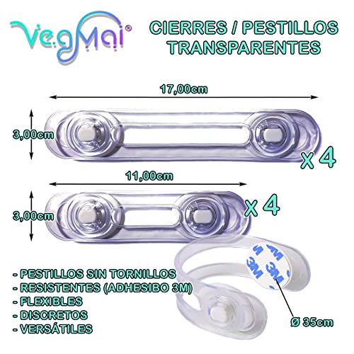 Miniatura 2 de Vegmai 8 Unidades Cerraduras Transparentes De Seguridad Para Bebes, Bloqueo Con Adhesivo 3m, Cierres Para Armarios, Cajones, Wc, Cocinas, Puertas, Ventanas, Neveras Pestillos Transparentes