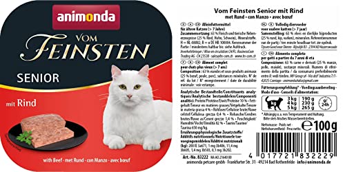 animonda Vom Feinsten Senior, Nassfutter für ältere Katzen ab 7 Jahren & Nassfutter Katze Adult - mit Putenherzen 32 x 100g - hochwertiges Premiere Katzenfutter Nass getreidefrei