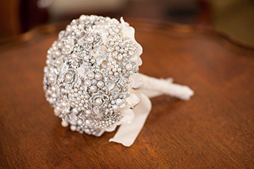 L'vow Silver Crystal Broaches Brooch Pins Wedding Brooches Bouquet Kit Pack Of 25Pcs #TOP6