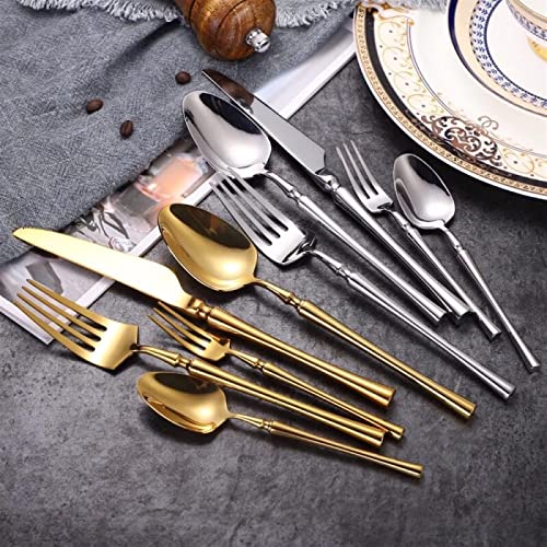 Ensemble de Couverts en Acier Inoxydable Doré Chic pour Table Raffinée