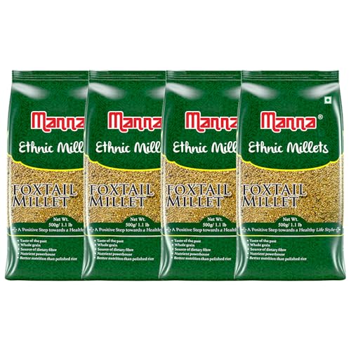 Image of Manna Foxtail Millet 2Kg Natural Grains - (Kaon /Kang /Kangni /Kakum /Navani /korralu /Korra /Thinai). Millet Rice | High Protein & More Fibre than Rice