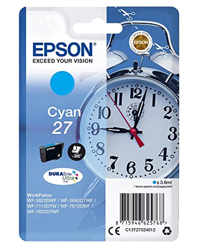 EPSON C13T27024012 cartouche Cyan 27 (Bleu) , 3,6 ml