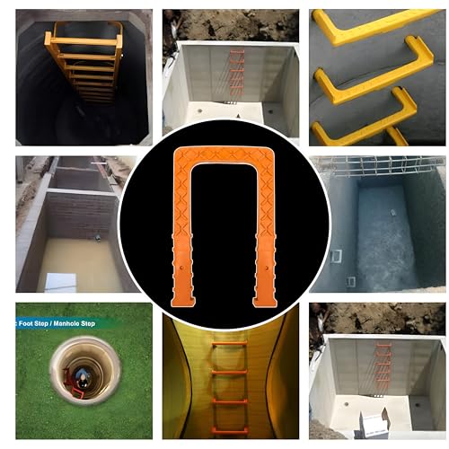 Image of Efficacy PVC Foot Steps Suitable for Under Construction Sites, UG Sump Tank, Swimming Pools, Over Head Tanks & Man Holes | Industrial Foot Steps Underground Water Tank use Size-10mm - 5Pc