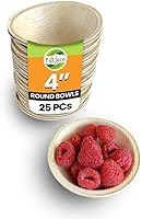 Raj Disposable Palm Leaf Bowls (25 Pack, 4") - Sturdy Compostable Eco-Friendly Party Bowls for Picnics, Camping & Events