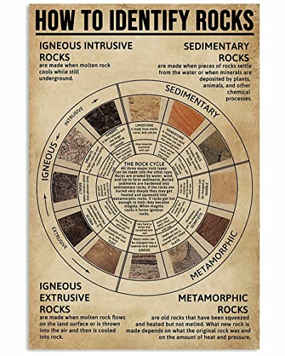 Retro Metal Tin Sign More Useful Knowledge for You How to Identify Rocks Poster Aluminum Signs Garden Bathroom Kitchen Living Room Garage Coffee Art Decor 8x12 Inch