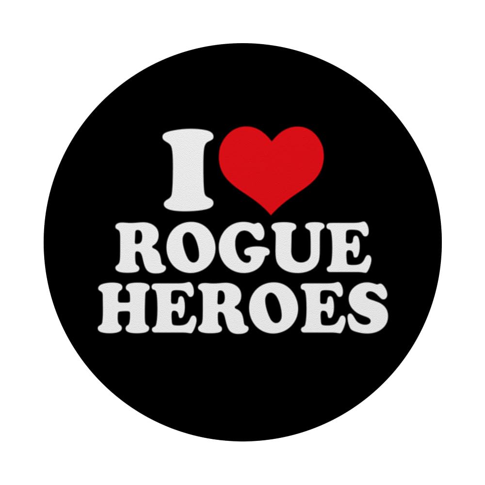 I Heart Rogue Heroes, I Love Rogue Heroes Custom PopSockets Swappable PopGrip, Black - Image 3