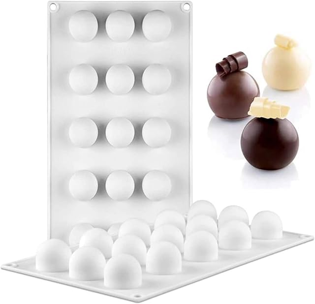 JasCherry Round Ball Shaped Silicone Moulds Baking Bakeware Mold for Cake, Dessert, Soap, Jelly, Bread, Pudding, Muffin #2