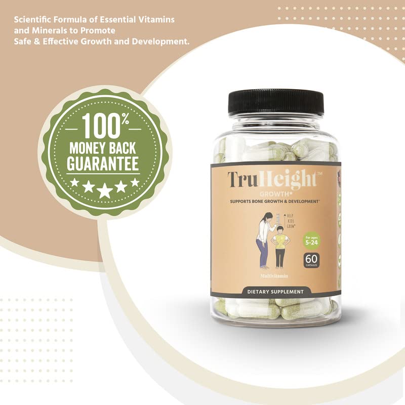 TruHeight Capsules - Natural Height Growth Maximizer for Kids & Teens - Pediatric Recommended - with Ashwaganda & Calcium - Peak Height, Height Increase Vitamins, Supplement for Ages 5+ - Image 6