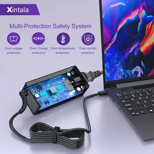Caricatore USB C da 65W per Lenovo ThinkPad T480 T490s T495 T580 T590, X380 X280 X390