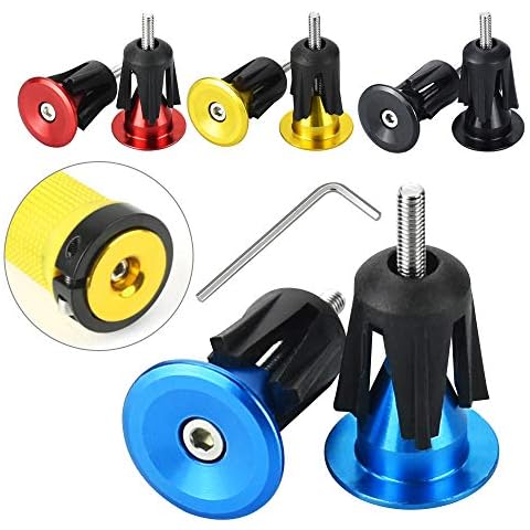 Tapones de Manillar Bicicleta BUZIFU con Llave Allen y 4 Pares en 4 Colores Cover