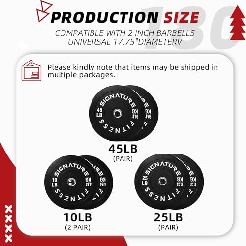 Image of Fitvids 2-Inch Olympic Bumper Weight Plates Including 180 LB Weight Plates & 7FT Olympic Barbell Bar, Black