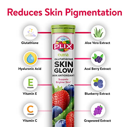 PLIX-Glutathione-Skin-Glow-15-Effervescent-Tablets-For-Collagen-Production-Clear-Radiant-Skin-with-Vitamin-C-Natural-Youthful-Glow-with-Hyaluronic-Acid-Strawberry-Flavour-Pack-of-1-Gluten-Free PLIX Skin Glow Glutathione Effervescent Tablets For Clear And Youthful Skin | 15 Collagen Supplement Tablets | Pack Of 1…
