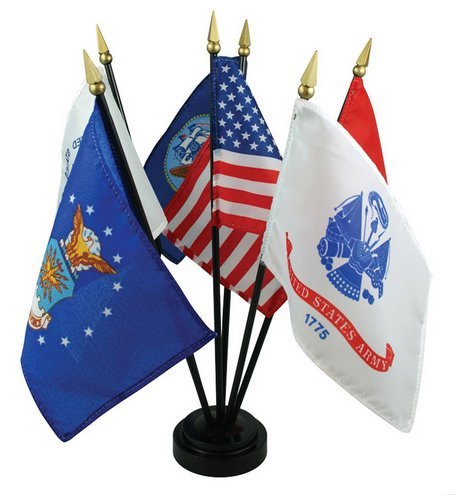 4x6 US Military Branches Desk Set with Stand