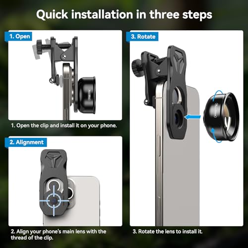 Image of Apexel Professional Macro Photography F1.8 mm Lens for Dual /Single Lens iPhone, Pixel, Samsung Galaxy Smartphones (Black)