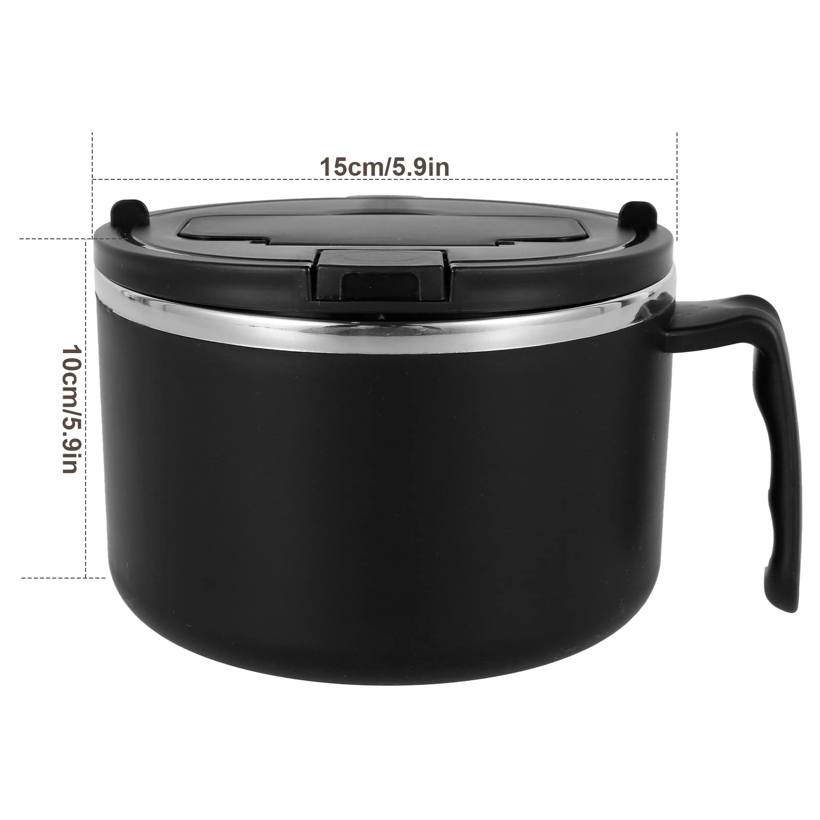 Ramen Schüssel 1200 Ml Mit Deckel - Edelstahl, Auslaufsicher | Inklusive Besteck | Perfekt Für Büro & Unterwegs