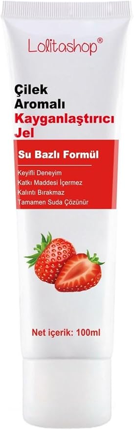 Lolita Shop Çilekli Su Bazlı Ekstra Kayganlaştırıcı Jel 100 Ml Yenilebilir Çilek Hazzı Aromalı Jel