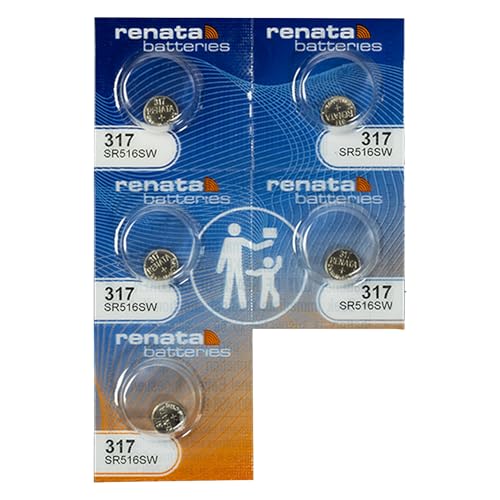 Renata Batteries 317/SR516SW Watch Battery (5 Pack)