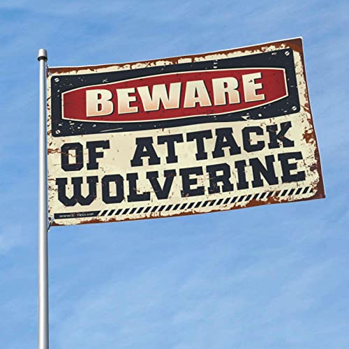 Drapeau Wolverine grand format pour habiller un mur vide de Man Cave et garage