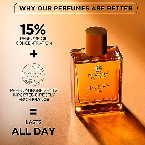 Bella Vita Luxury Honey Oud Eau De Parfum Unisex Perfume for Men & Women with Patchouli, Vanilla, Bergamot | Floral, Spicy EDP Fragrance Scent, 100 Ml - Image 3