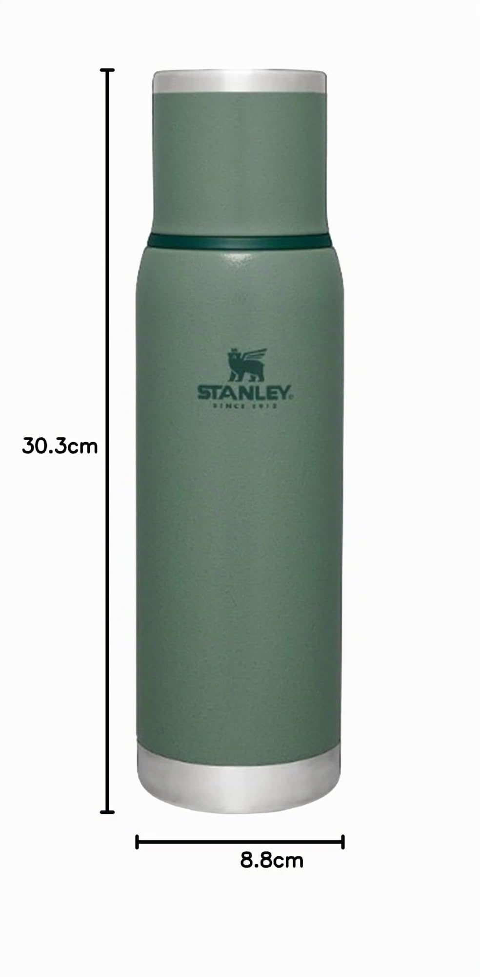Stanley 1913 Adventure To-Go Botella Termica 1L - Hammertone Green | 25 Horas Caliente - 27 Horas Fría - Antifugas - Tapa Aislante - Sin BPA - Apta Para Lavavajillas