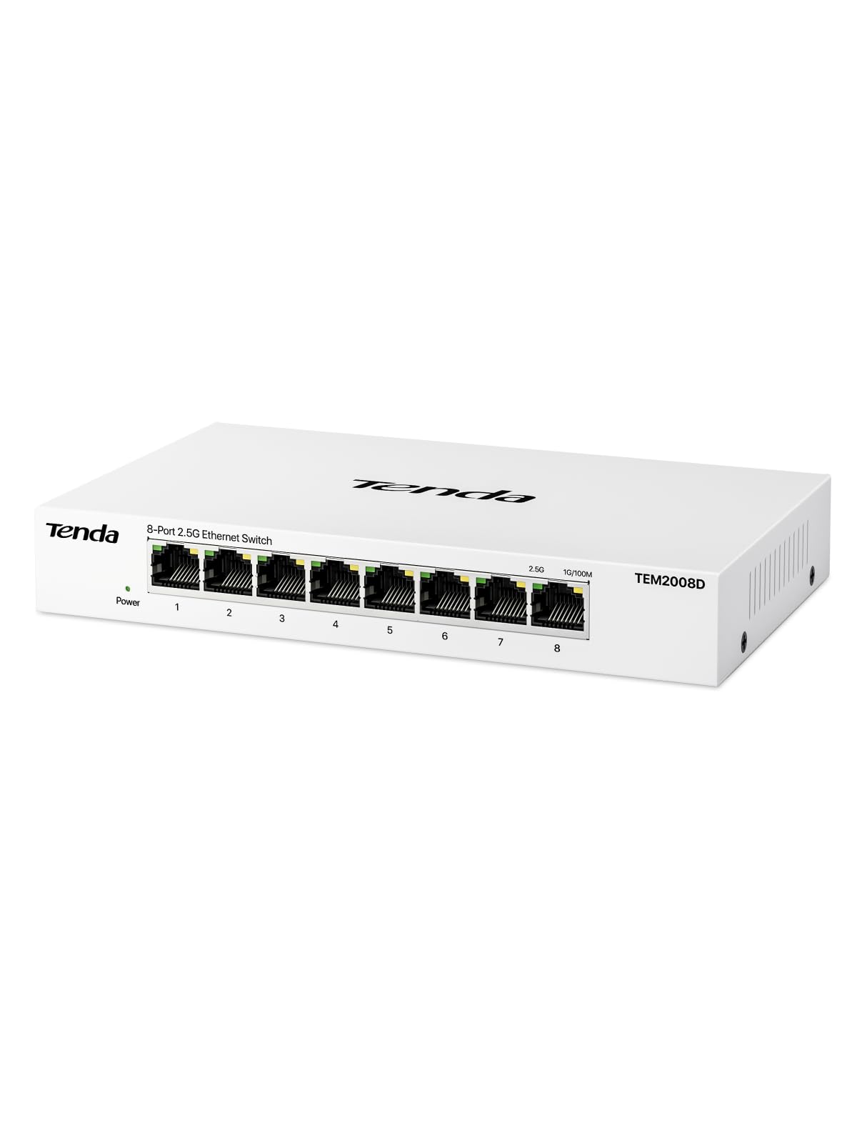 Tenda Switch Ethernet 2.5 Gigabit 8 Ports RJ45, Boîtier Métal, Blanc