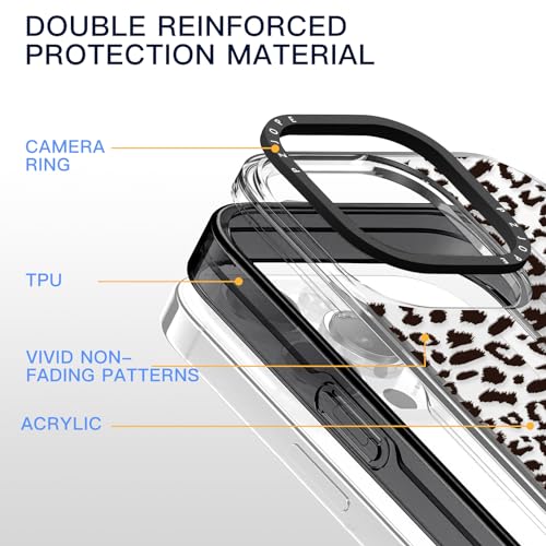 Coque iPhone 15 Pro Max esthétique jolie transparente léopard noir rigide - 5