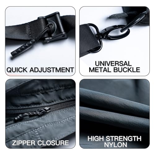 Lightweight Foldable Nylon Crossbody Bag, Stylish Compact Polyester Packable Totes, Simple Collapsible Handbag for Travel, Gym, Sports, Everyday Use - Gray4