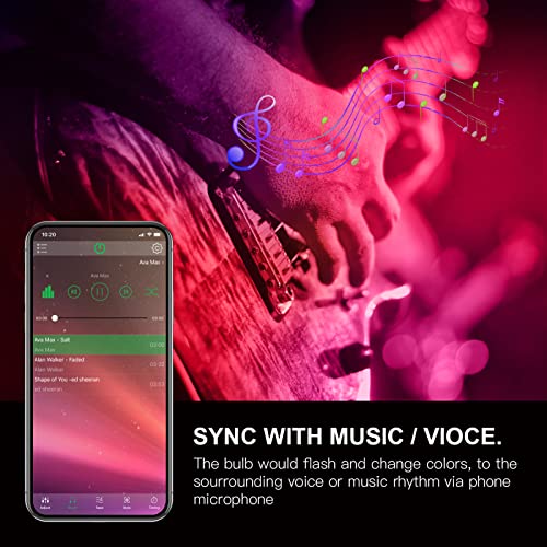 Smart Led Bulbs, Dimmable Bluetooth Light Bulb, Rgbw Led Color Changing Lights With App Control, A19, E26, 9W Music Sync Rgb Light Bulbs For Home Party, Pack Of 4 #TOP4