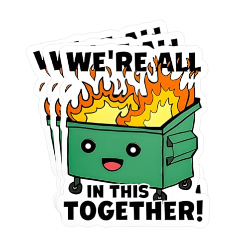 Image of 3PCS This Little Light of Mine I'm Gonna Let It Shine Sticker, 2 inch Funny Dumpster Fire Meme Decor Sticker, Waterproof Vinyl Dumpster Decal for Car Window Bumper Laptop Phone (2x2)