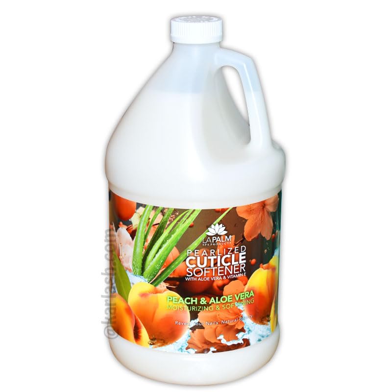 La Palm Pearlized Cuticle Softener Peach With Aloe Vera & Vitamin E 1 Gallon
