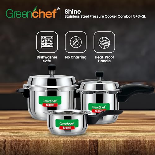 GREENCHEF Store Greenchef Shine Stainless Steel Pressure Cooker Combo - Image 4
