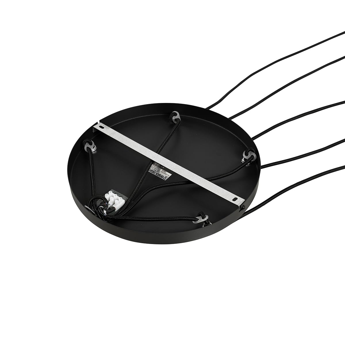 Qazqa Art Deco Pendelleuchte, Pendellampe - Josje - Schwarz mit Rauchglas, Rund, 5-flammig,